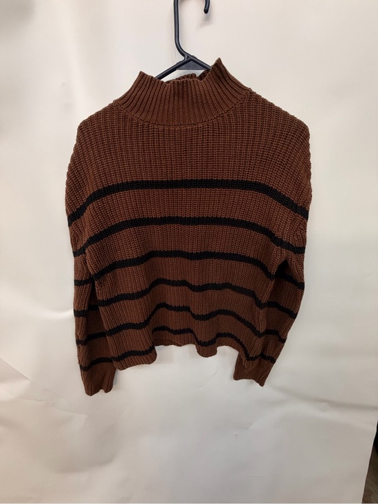 Evereve Sweaters - Evereve Brown & Black Striped Mock Neck Sweater women’s size small